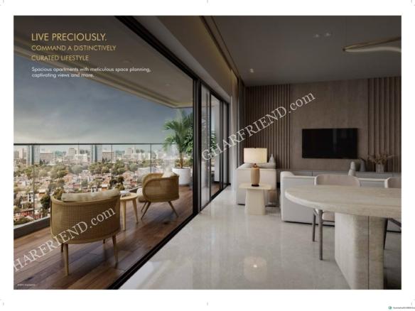A luxurious high-rise residential tower, Jaswanti Jewel, featuring contemporary architecture, grand entrance lobbies, spacious 4 & 5 BHK residences, and world-class amenities like an infinity pool, landscaped gardens, and a clubhouse.
