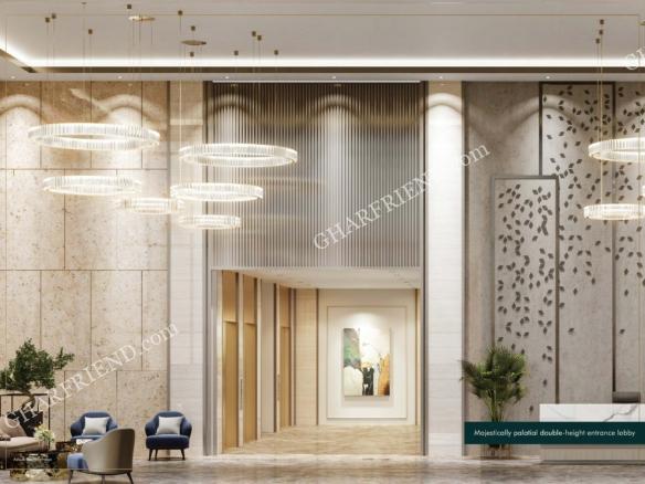 Modern luxury lobby at Paradigm Anantaara with premium finishes and ambient lighting